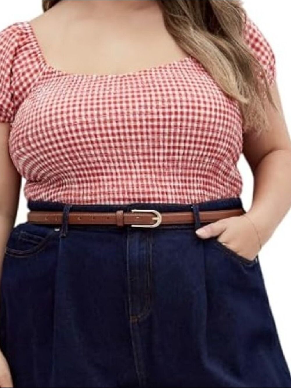 City Chic womens Top - Cute Gingham Fashion NWT Size M